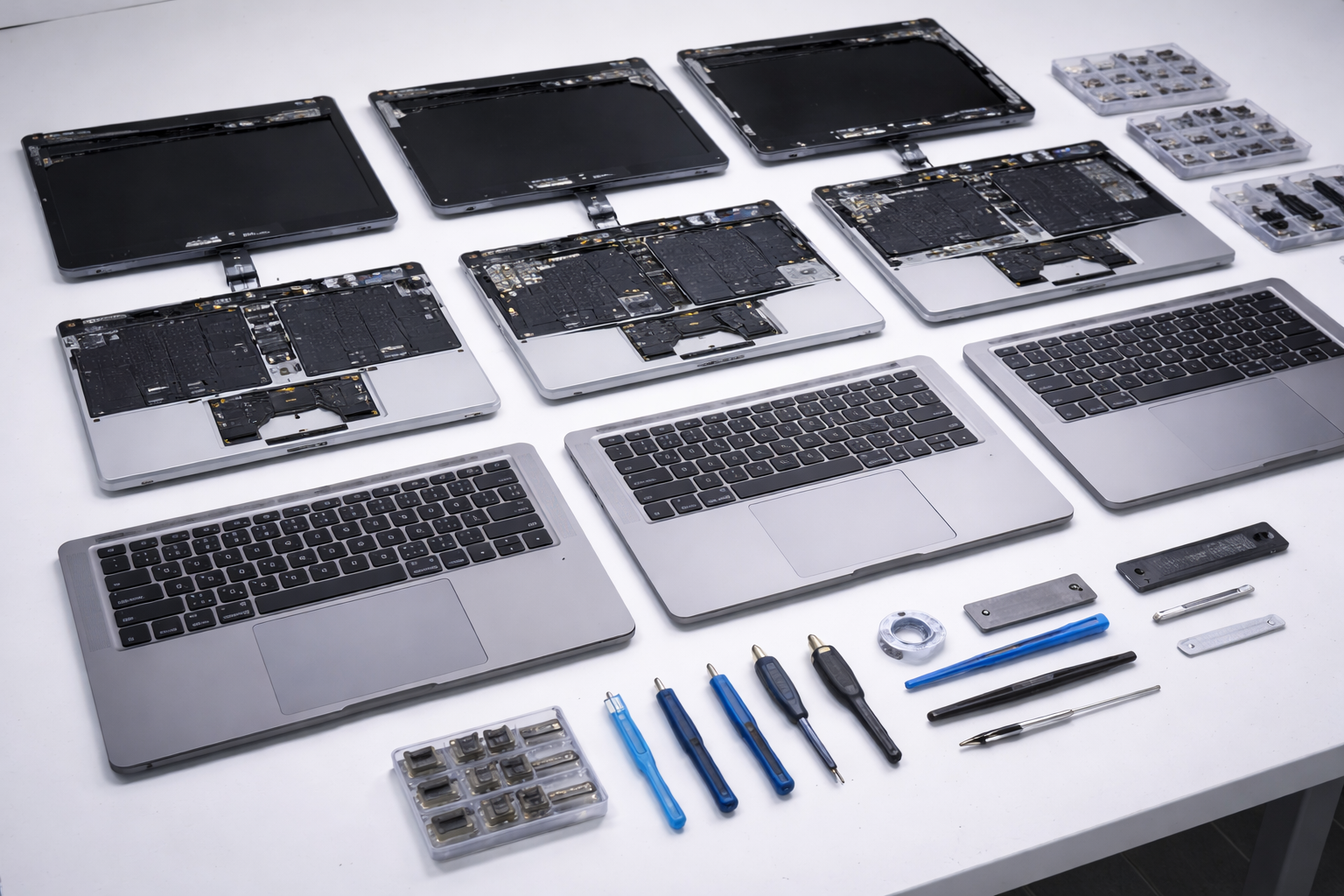 Wymiana LCD, klawiatur, baterii, trackpadów i pozostałych elementów