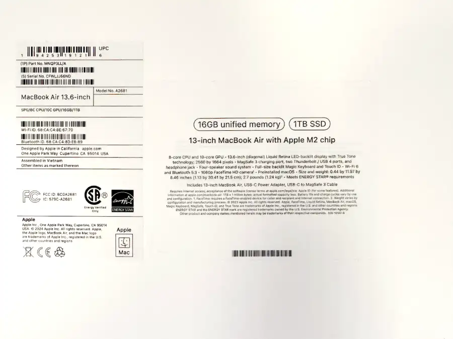 Dotarła do nas kolejna ciekawa konfiguracja MacBook Air 13″ z wznowienia produkcji 2025r.: M2 16GB / 1TB w cenie 3.990 zł brutto