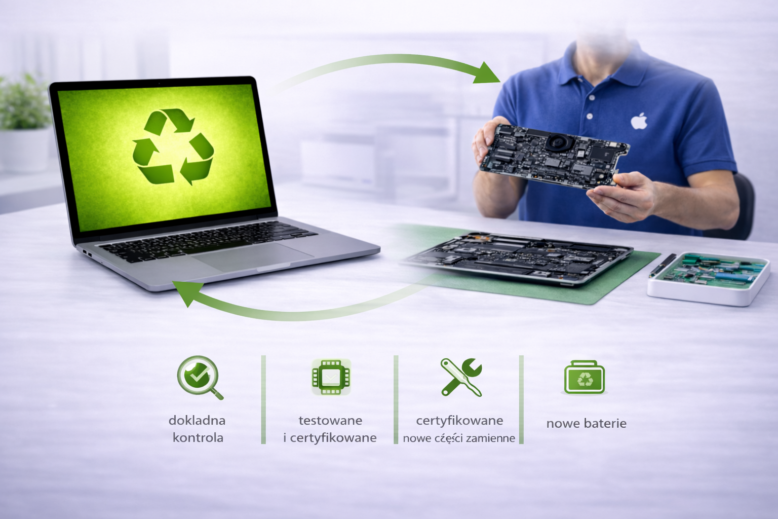 Apple odnowione – proces sprawdzenia, testów i przygotowania urządzenia do sprzedaży.